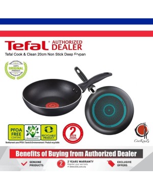 NEW READY STOCK Tefal Cook & Clean 20cm Non Stick Deep Frypan Fry Pan Pot Cook Periuk B22502 B2250295 PREMIUM QUALITY