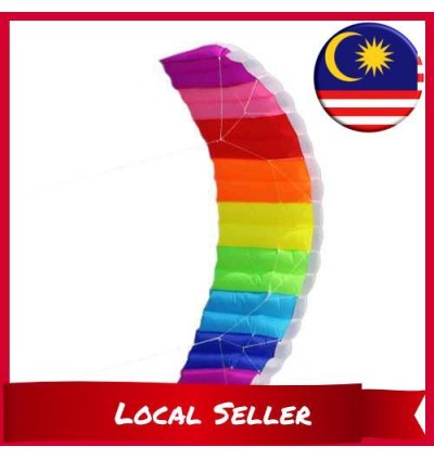 1.4/2/2.7m Double Line Kite Rainbow Stunt Kite Frameless Soft Kite Inflatable Parafoil Kite with Flying String