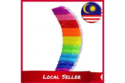 1.4/2/2.7m Double Line Kite Rainbow Stunt Kite Frameless Soft Kite Inflatable Parafoil Kite with Flying String