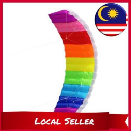1.4/2/2.7m Double Line Kite Rainbow Stunt Kite Frameless Soft Kite Inflatable Parafoil Kite with Flying String