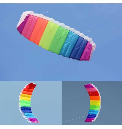 1.4/2/2.7m Double Line Kite Rainbow Stunt Kite Frameless Soft Kite Inflatable Parafoil Kite with Flying String