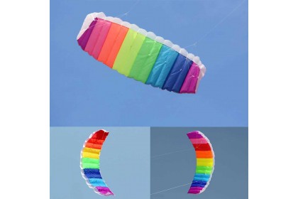 1.4/2/2.7m Double Line Kite Rainbow Stunt Kite Frameless Soft Kite Inflatable Parafoil Kite with Flying String