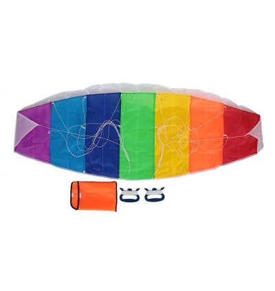1.4/2/2.7m Double Line Kite Rainbow Stunt Kite Frameless Soft Kite Inflatable Parafoil Kite with Flying String