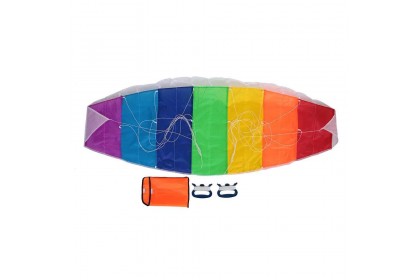 1.4/2/2.7m Double Line Kite Rainbow Stunt Kite Frameless Soft Kite Inflatable Parafoil Kite with Flying String