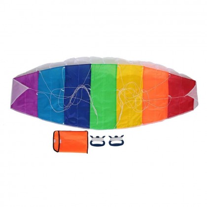 1.4/2/2.7m Double Line Kite Rainbow Stunt Kite Frameless Soft Kite Inflatable Parafoil Kite with Flying String