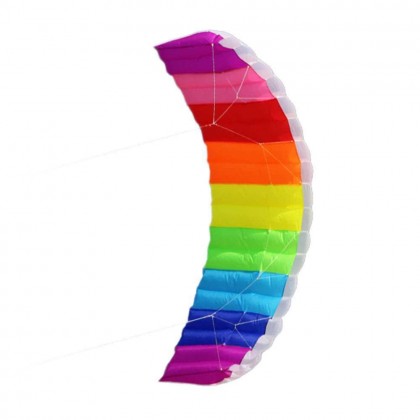 1.4/2/2.7m Double Line Kite Rainbow Stunt Kite Frameless Soft Kite Inflatable Parafoil Kite with Flying String