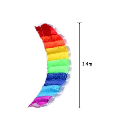1.4/2/2.7m Double Line Kite Rainbow Stunt Kite Frameless Soft Kite Inflatable Parafoil Kite with Flying String