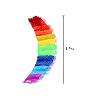 1.4/2/2.7m Double Line Kite Rainbow Stunt Kite Frameless Soft Kite Inflatable Parafoil Kite with Flying String